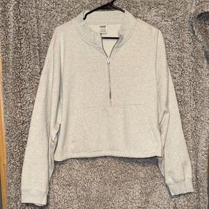 PINK Half Zip Cropped Sweatshirt